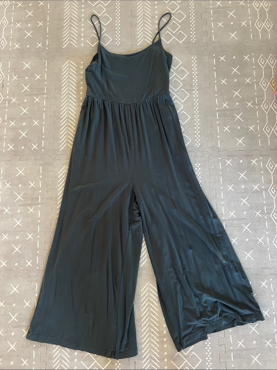 Quince Pants - Quince Tencel Jersey Wideleg jumpsuit- green/blue size M
